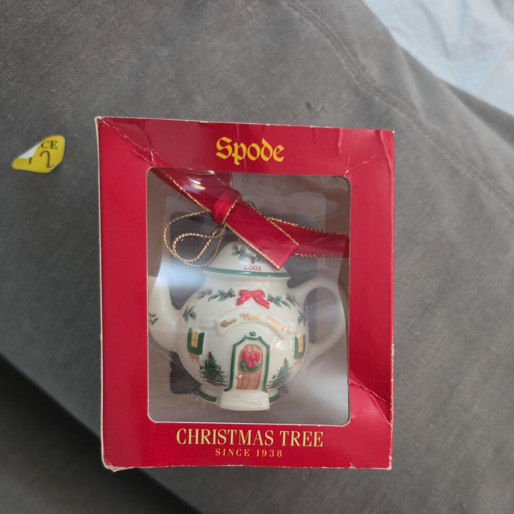 Spode 2003 Christmas Tree Ornament, A Spode Our New Home Teapot